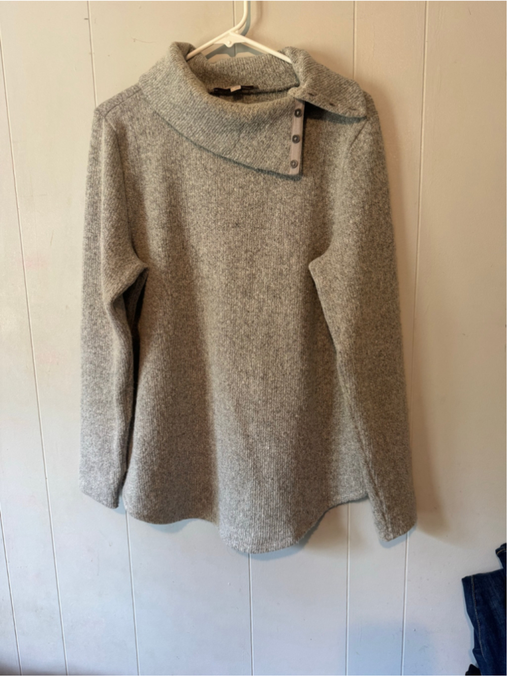Women's LOFT Cowl Neck Sweater Size L Beige